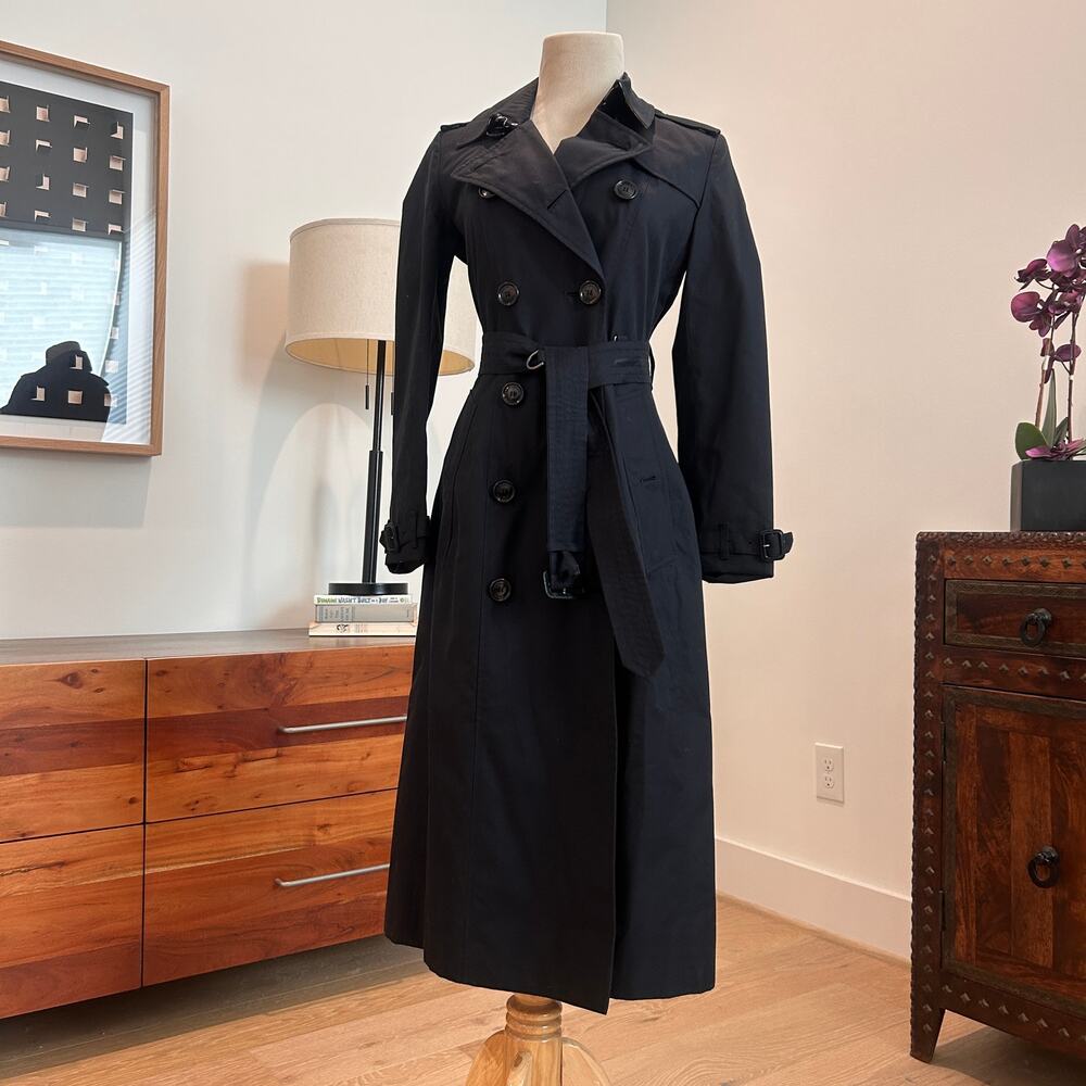 NWOT Burberry The Long Chelsea Heritage Trench Coat, Midnight UK 2/US 0